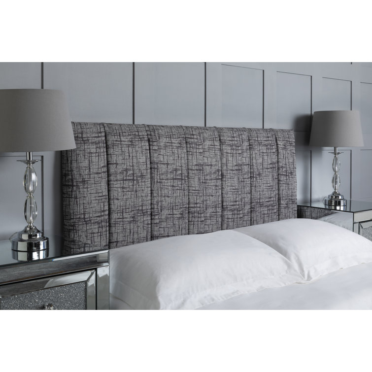 Wade Logan Upholstered Headboard, Abstract Linen Designer Fabric, Made